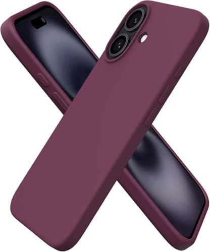 Zubitech Case for IPhone 16 Plus Soft Liquid Silicone Gel Case Full Body Shockproof Protection Matte Finish Cover Soft Microfiber Lining Cushion Slim Back Case for iPhone 16 Plus (Wine Red) Cellular phone case