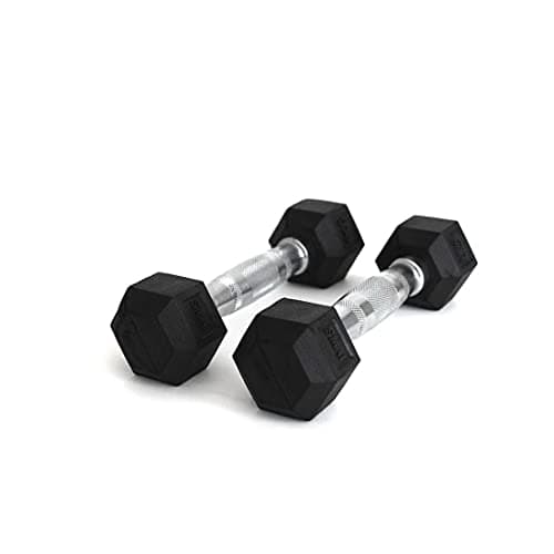 Liveup Ls2021 Hex Dumbbells - Chrome Black