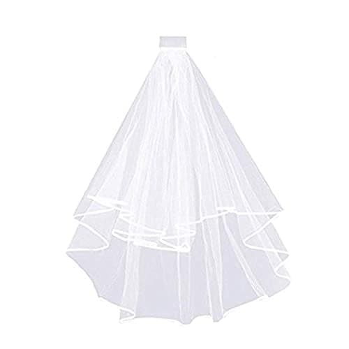 1Pcs White Double Ribbon Bride to Be Bridal Accessories for Bachelorette Party Bridal Shower Hen Party Wedding Veil Home bed and bath