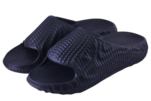 Romba Men's Slip Resistant Slip Resistant Comfortable Ribbed Slippers for Indoor and Outdoor