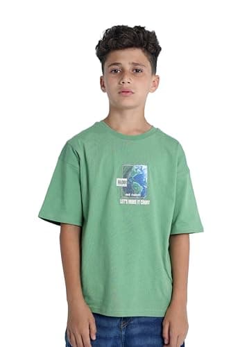 junior Boys Printed Over Size T-Shirt Over Size T-Shirt (pack of 1)