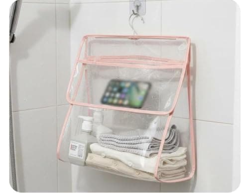 Waterproof Transparent Bathroom Organizer Caddy with Phone Holder