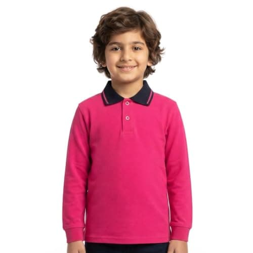 Red Circle Unisex Kids long Sleeve Polo T-Shirt long Sleeve Polo T-Shirt