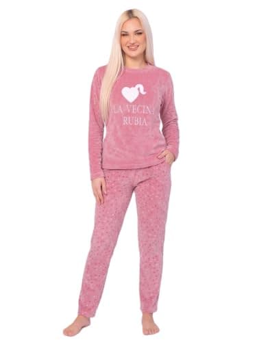 Project Z Women's Winter Soft Plush Pajamas 2 Piece Lorina 3178 - Casual Long T-Shirt and Comfy Pants for Home Sleep - Multi Color - Multi Sizes Large to 2XL