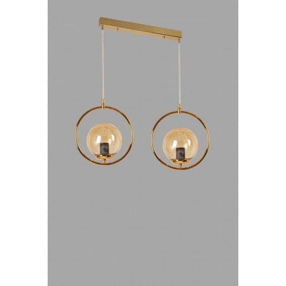 Generic Pendant Light 2 Bulb Without Bulbs 40x45x40cm Gold Light fixture