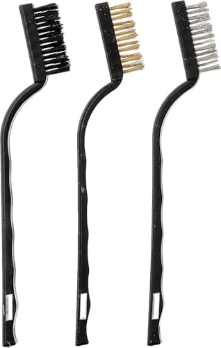 6 Pcs Wire Brush Set with Metal Scraper and Ergonomic Handles for Cleaning Cars, Kitchens, Metal and Wood Surfaces Heavy Duty Brush Set Abrasive brush