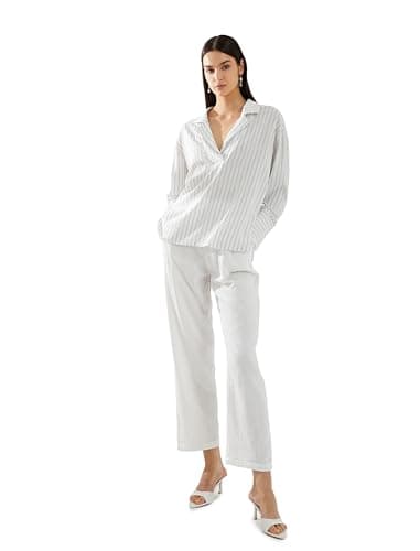 KOTON Womens Viscose Long Sleeve Blouse Fit and Flare Tunic (pack of 1) Shirt