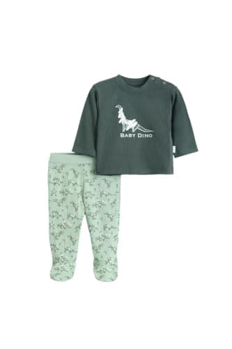 Junior Baby Boys 2-Piece Autumn Outfit Set – Long Sleeve Printed T-Shirt & Soft Pants, Cotton Blend Infant Clothing Set, Multicolor, 06 Coordinated outfit