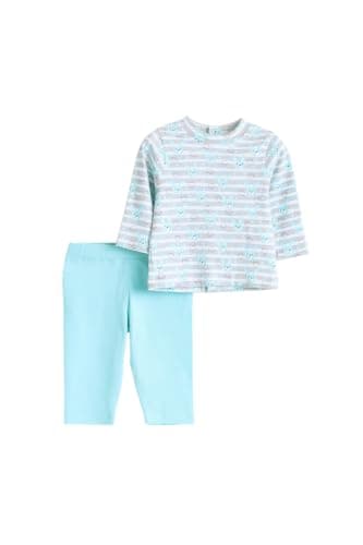 Junior Baby Boys 2-Piece Autumn Outfit Set – Long Sleeve Printed T-Shirt & Soft Pants, Cotton Blend Infant Clothing Set, Multicolor, 03 Coordinated outfit