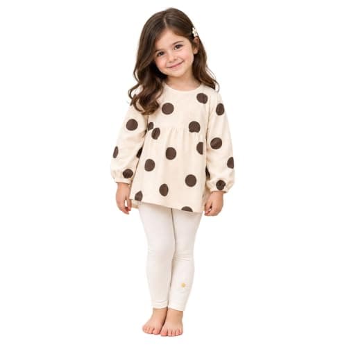 Girl Leg Warmers with Daisy Embroidery, Off White (4 years) | Soft Knit Fabric, Daisy Detail, Footless Design, Infant & Toddler, Stretchy Fit Outerwear