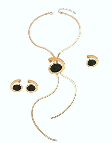 New 4 Pieces New Creative Style Y Tassel Long Necklace Earrings Set, Floral Design, Simple and Versatile. Jewelry set