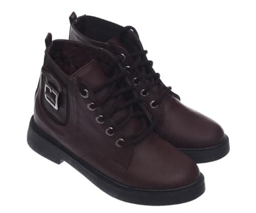 B&W womens B&W-W068-Brown Sneaker Boot