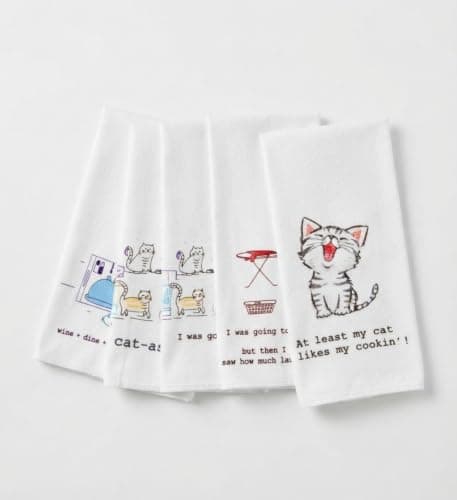 4Pcs Cotton Napkins for Dining Table Dish Drying and Kitchen Surfaces