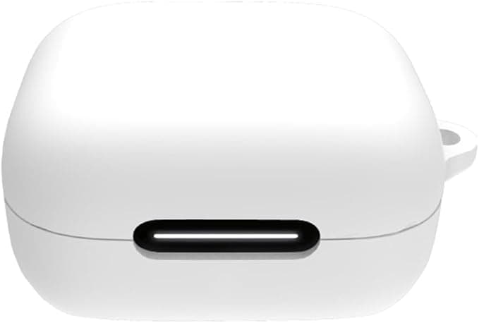Silicone Case, (Compatible with Anker R50i NC) Ultra Thin Cover Shock and Scratch Resistant Fully Compatible Design with Visible LED indicator and Metal Carabiner For Easy Carrying (White)