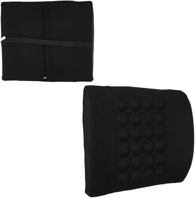 Car Seat Back Support Lumbar Support Back Support for Car Office Chair (1 Piece) Black