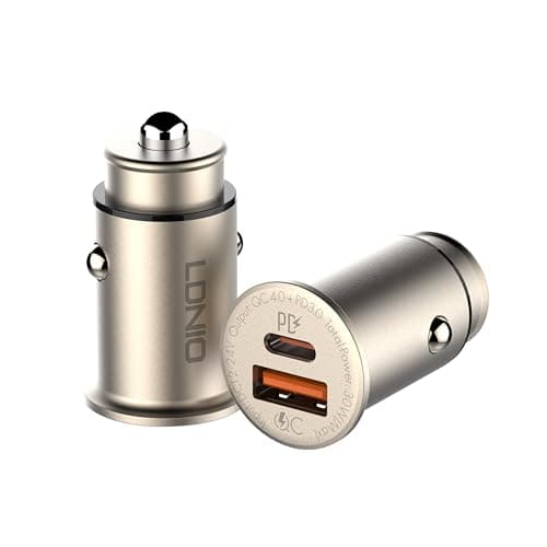 LDNIO C506Q Fast Car Charger 30W With 2 USB Port Including 1 QC4+ and 1 PD USB-C Port With Micro Cable - Silver Charging adapter