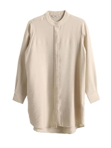 LC WAIKIKI Woman Women's Grandad Collar Plain Shirt Tunic