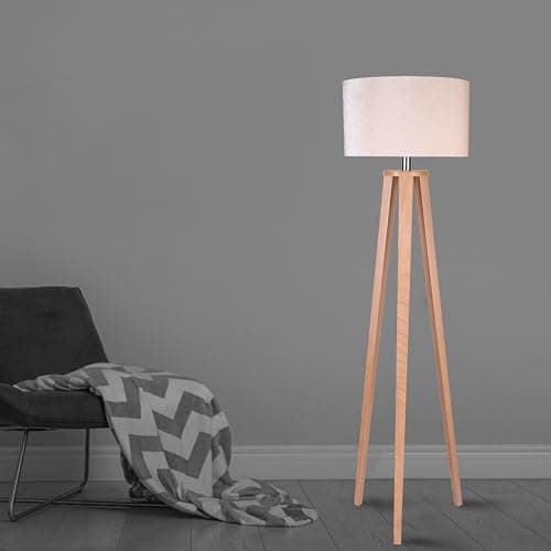 El Rawda RL-FL-A-028 Modern and Elegant High Quality Light Wood Floor Lamp for Living Room or Bedroom - Beige