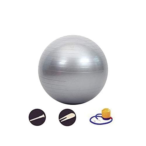 DAZISEN Pilates Balls - 45 cm/55 cm/65 cm/75 cm/85 cm/95 cm Anti-Burst Exercise Ball Included Pump for Yoga, Balancing, Fitness, Training (Red & Blue & Blue & Purple Pink & Silver)