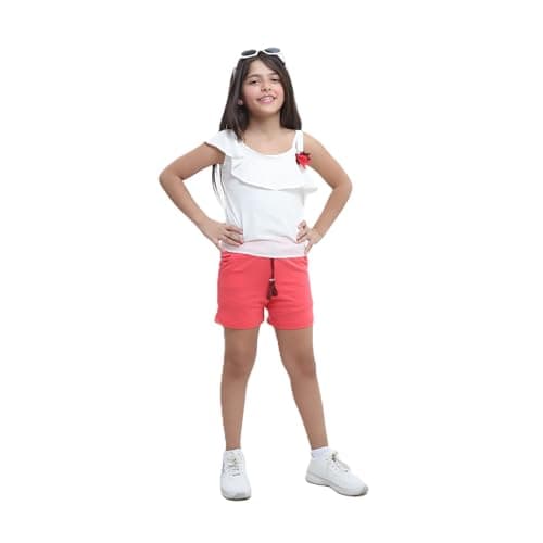 Pebeo Girls Solid Top and Shorts Set Coordinated outfit