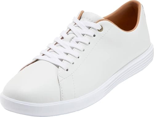 Cole Haan Women Grand Crosscourt Sneaker, Bright White Leather/Optic White, 9