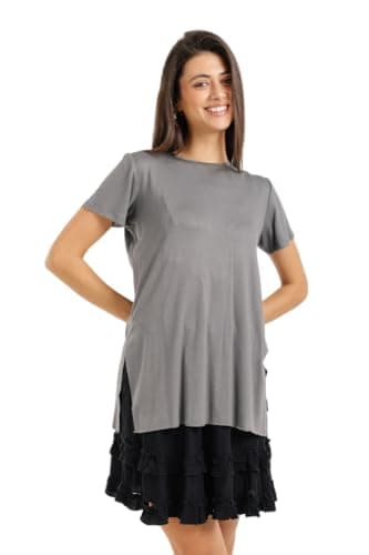 CARINA Womens Long Relaxed Fit T-Shirt Classic