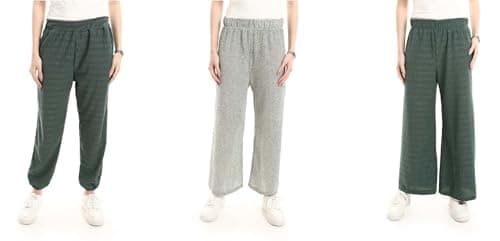 Red Circle Womens Bundle of 3 Comfortable Elastic Waist Summer Lounge Pants Bundle of 3 Comfortable Elastic Waist Summer Lounge Pants Outerwear