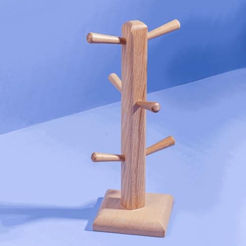 Generic Wooden Magazine Holder Stand with 6 Pegs, Beech Wood Construction .AR Item container