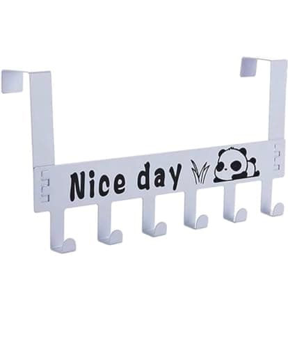 Over The Door 6 Hanger Rack Metal Rack for Home Use Hats Coats Towel Bag Clothes Scarfs Hooks (White) ‎Over The Door Hanger 6 Hanger for Home Use Hats Coats Towels Clothes (White) Storage hook