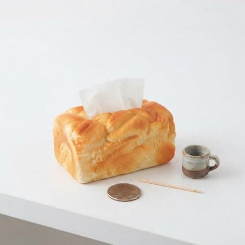 Unique Pate Bread Design Tissue Box Cover Decorative Napkin Holder for Home Kitchen Office Car Travel Soft Plush Tissue Paper Dispenser Case Portable Facial tissue holder