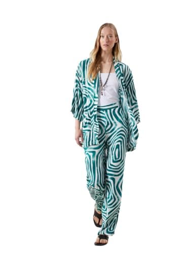 LC WAIKIKI Woman Elasticated Waist Patterned Women's Trousers