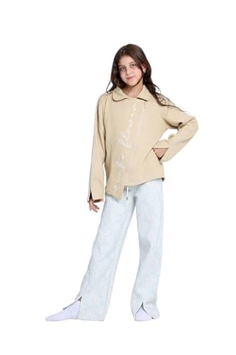 junior Girls Printed Pajamas Set Long Sleeve Pajama (pack of 1)