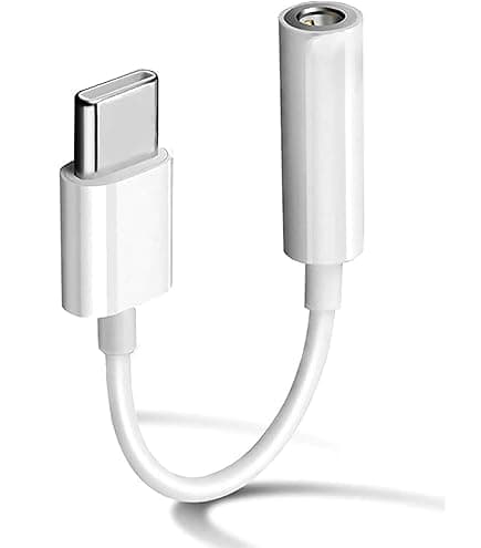 Type C to 3.5mm Headphone Jack Adapter, AUX to USB C Dongle Cable Converter Type C to Audio Input (3.5mm Jack) (White) Electronic adapter