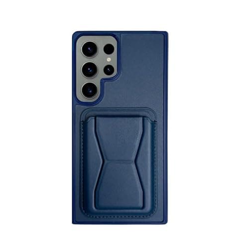3M Store Leather Case Compatible for SAMSUNG S23 ULTRA Shockproof Leather Back Card Storage & case built-in Stand PU leather for a stylish look, comfortable grip (Blue) Cellular phone case