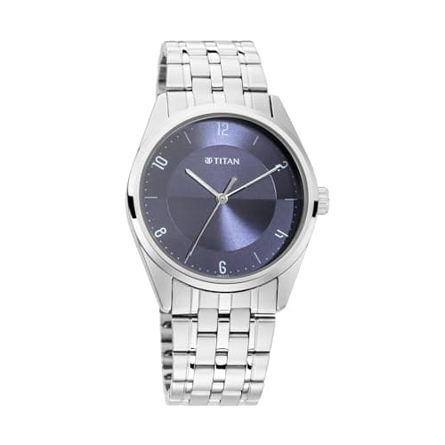 Titan 1729SM05 Eleganza Lumina Watch with Sophisticated Link Metal Strap for Men, 38 mm Size, Silver