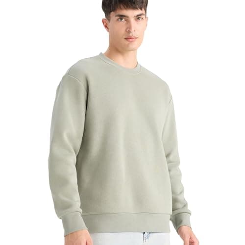 DeFacto Mens Casual Relax Fit Crew Neck Knitted Sweat Shirt T5139AZ Sweat Shirt (pack of 1) Sweatshirt