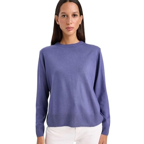 DeFacto Womens Core Relax Fit Crew Neck Long Sleeve Tricot Pullover C0058AX Pullover (pack of 1)