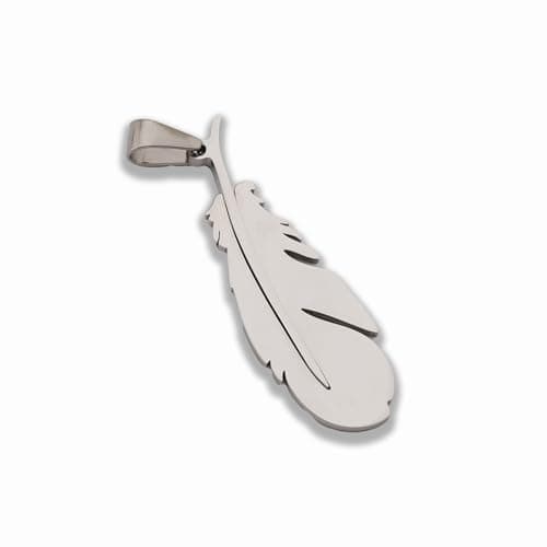 Elegant Bear S206 silver Shiny Feather pendant Charm