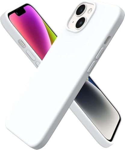 ELMO3EZZ Compatible with iPhone 15 Case 6.1, Slim Liquid Silicone 3 Layers Full Covered Soft Gel Rubber Phone Case Protective Cover 6.1 Inch (White) Cellular phone case