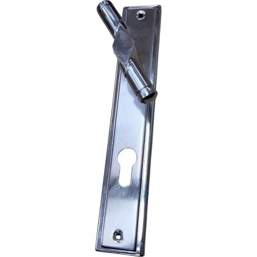 مقبض نصف سيلندر باب الشقه من الداخل (مناسب لأي اتجاه باب يمين او شم) (فضي | Interior Flap Door Cylinder Text Knob (Suitable for any direction of the right or north door) Hardware handle