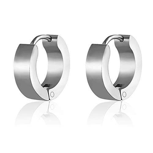 Gulaka Stainless Steel Mens Womens Hoop Earrings Piercings Huggie Hypoallergenic