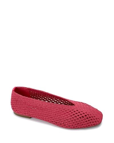 Dejavu Knitted Semi Square Flat Shoes