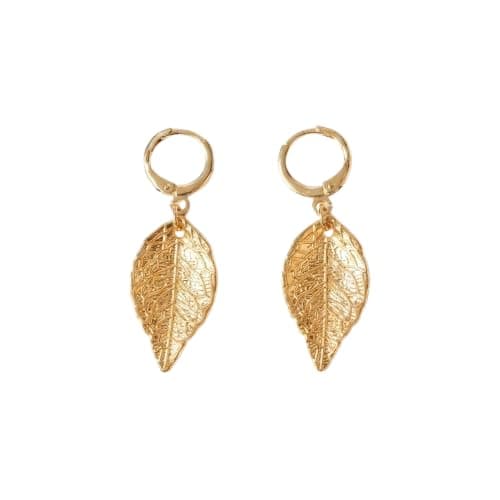 Gold Leaf Dangle Earrings Fashion Jewelry For Women -Mg_cg107