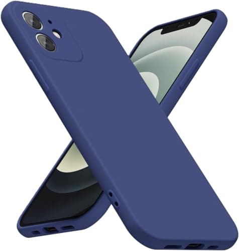 Silicone Case High Quality Padded Inside with Full Camera Protection for iPhone 12 (Navy) Cellular phone case