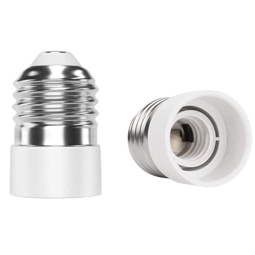 Generic E27 to E14 Bulb Socket Adapter Converter - LED Light Source - White Plastic - Indoor Use - Ceiling Mount - Minimalist Style Lamp