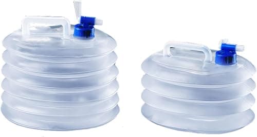 Foldable Water Container with Tap Portable Collapsible Water Carrier Canteen for Camping Outdoor Hiking Travel and Emergency Storage Blue Bottle
