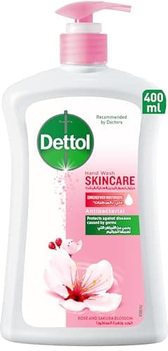 Dettol Skincare Liquid Handwash Pump - Rose & Sakura Blossom Scent| 400ML | (25% off) Skin cleaning agent