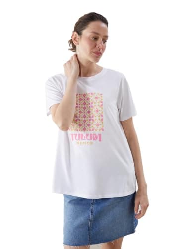 LC WAIKIKI Woman Crew Neck Jumpsuit Mexico Printed Women's T-Shirt Dress