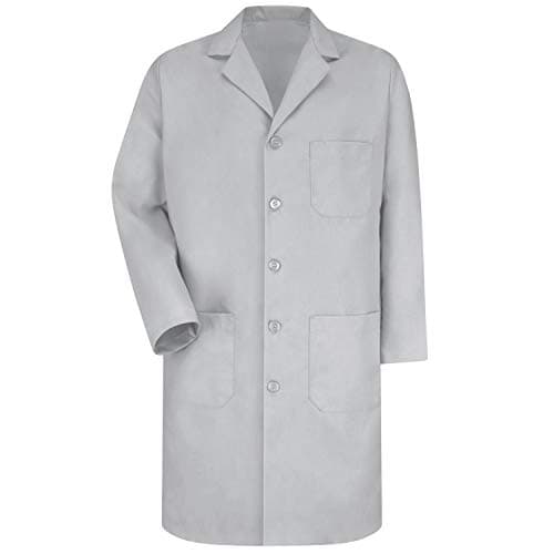 Red Kap Men's Medical Lab Coat, Light Grey, 54
