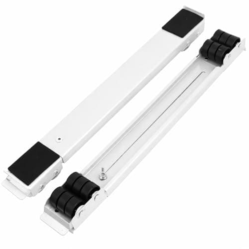 Furniture Moving Stand Roller Adjustable Base With 24 Wheels And Brake Heavy Duty Appliance Dolly For Refrigerator Washer Dryer Load Capacity 200 Kg Set 2 Pcs Expandable 45 To 70 Cm (White)